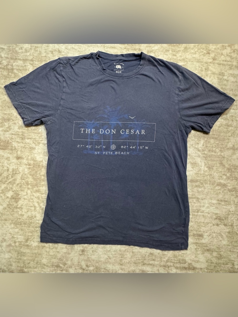 The Don CeSar St Pete Beach T Shirt Large Soft Cotton Beach Resort Navy Tee